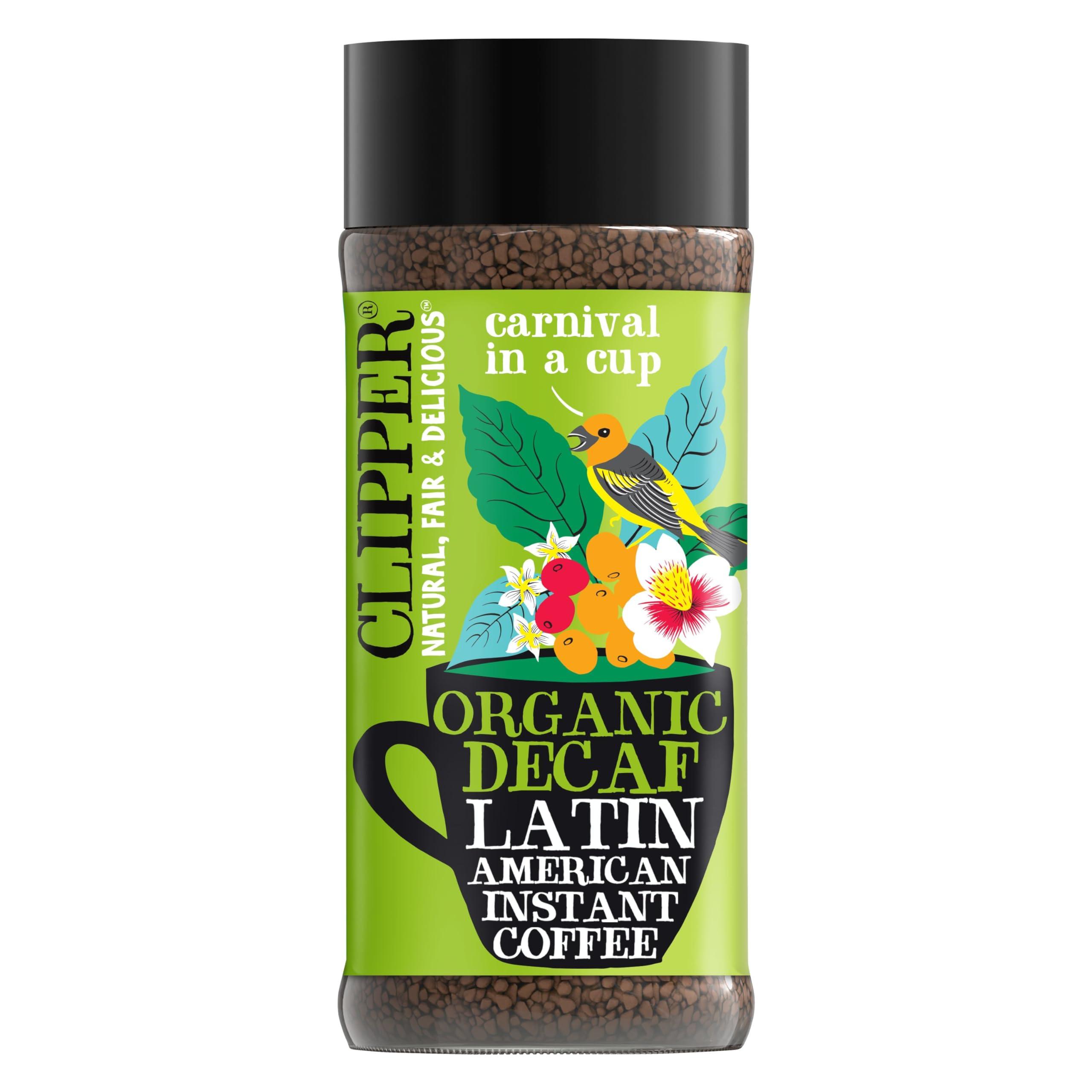 Clipper Natural, Fair & Delicious Clipper Coffee: Organic Latin American Decaf Instant Coffee Medium Roast Coffee, Freeze Dried & Ethically Sourced 100g (3.53oz)