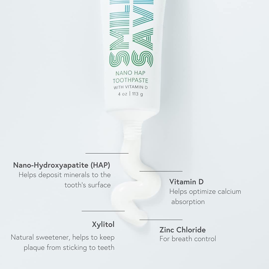 Intelliwhite Smile Saver Nano-Hydroxyapatite (Nano-HAP) & Vitamin D Fluoride-Free Toothpaste with Xylitol; Helps Deposit Minerals to Tooth Surface