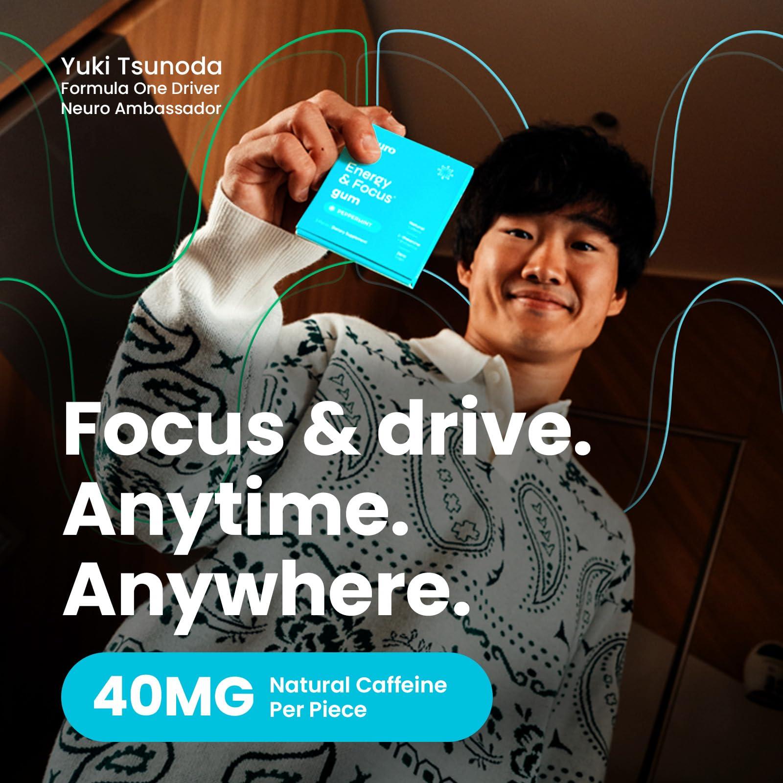 NeuroGum NeuroGum Energy Caffeine Gum (54 Pieces) - Sugar Free with L-theanine + Caffeine + Vitamin B12 & B6 - Nootropic Energy & Focus Supplement for Women & Men - Peppermint Flavor (Packaging May Vary)