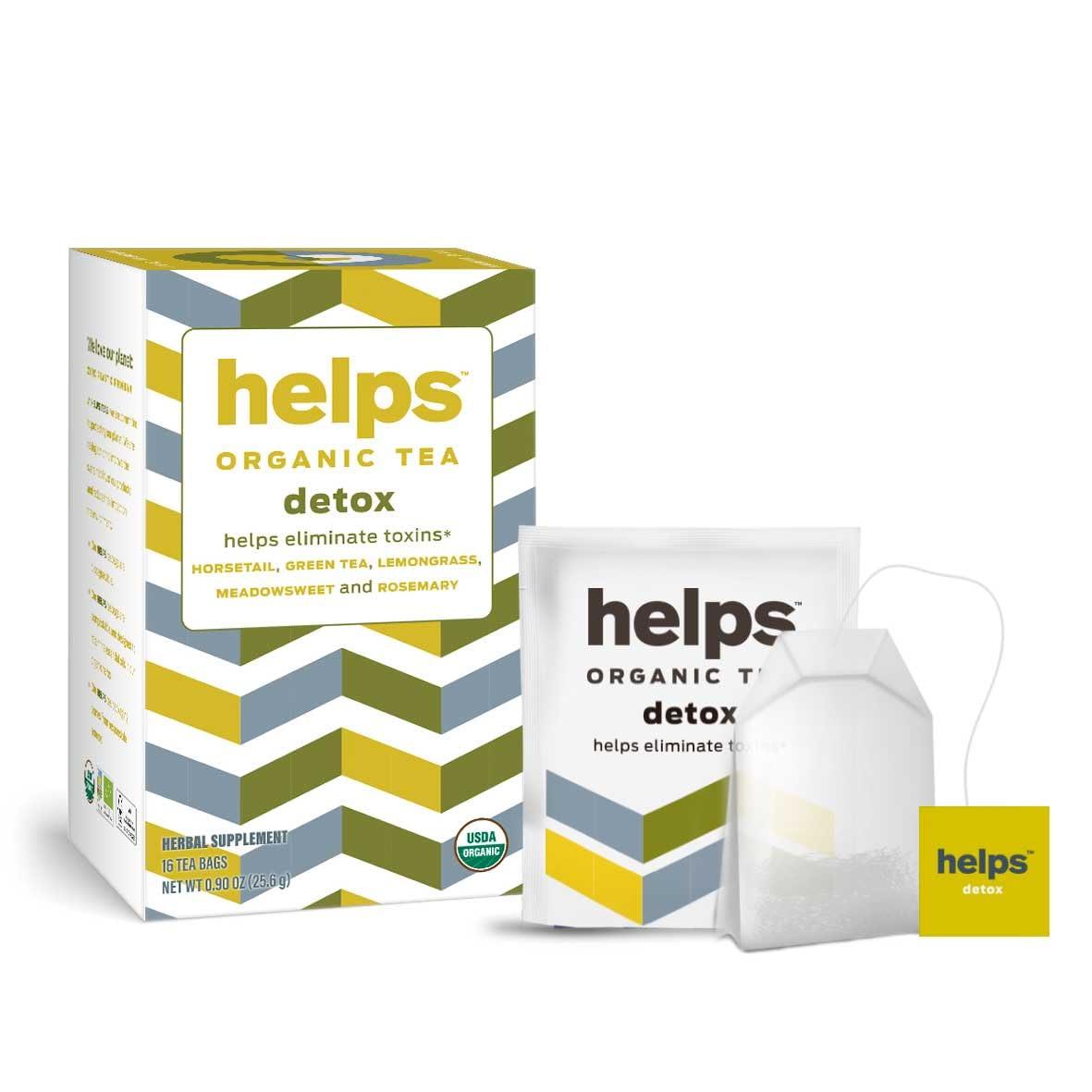 HELPS PHARMADUS BOTANICALS HELPS TEAS | Helps Detox Tea | Organic herbal blend of Horsetail, Green Tea, Herbal Lemon, Ulmaria and Rosemary that facilitate naturally our detox and depurative process. 16 Tea Bags