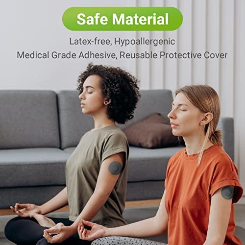 Kovoq Kovoq Libre 2 Sensor Covers Waterproof- Adhesive Patches for Freestyle Libre Sensors (40PCS), 2 Hardshell Cover, Sweatproof, Breathable Latex-Free and Hypoallergenic Black