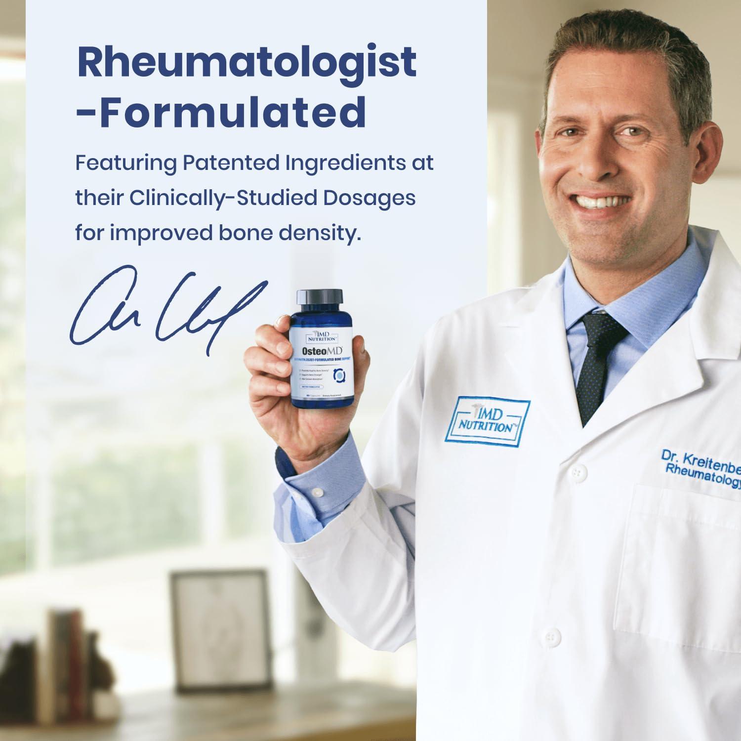 1MD Nutrition 1MD Nutrition OsteoMD for Comprehensive Bone Support | with Calcium Hydroxyapatite, Vitamin D3 & K2 | 180 Capsules (2-Pack)