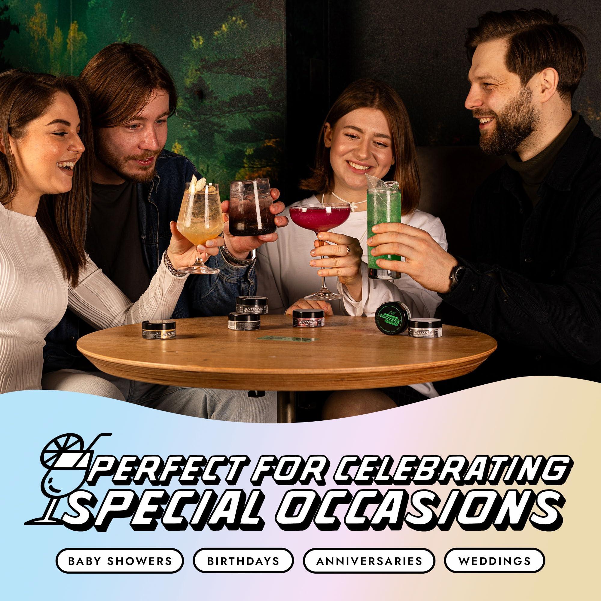 MONGASQUE MONGASQUE Magic Rainbow Edible Glitter for Cocktails 10g - Valentines Edible Glitter Drinks - Edible Cocktail Glitter for Drinks - Edible Drink Glitter for Cocktails & Cake - Edible Glitter Cakes