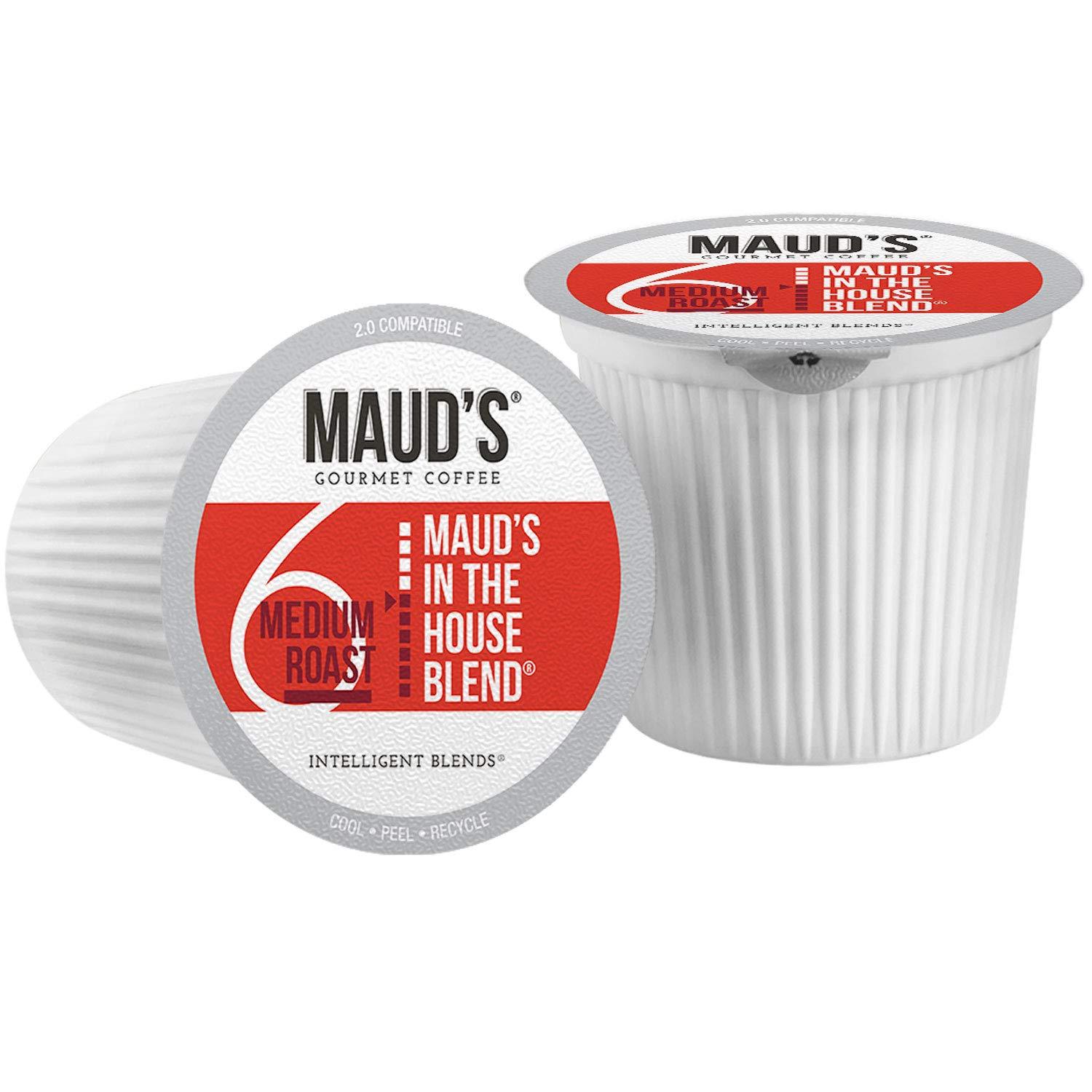 MAUD'S Maud\'s Medium Roast Coffee Pods, 100 ct | In the House Blend | 100% Arabica Medium Roast Coffee | Solar Energy Produced Recyclable Pods Compatible with Keurig K Cups Maker