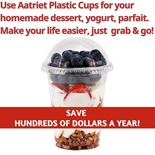 Aatriet Aatriet 12 oz Clear Plastic Parfait Cups with Insert 3.25oz & Dome Lids No Hole - (20 Sets) Yogurt Fruit Parfait Cups, for Dips and Veggies, Take Away Breakfast and Snacks. No Leaking