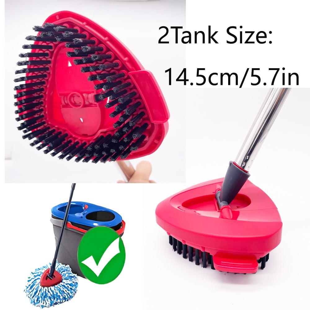 LKBBC Scrub Brush Head for O Cedar RinseClean 2-Tank System, Spin Mop Scrub Brush Head for Floor Cleaning, Triangle Hard Bristle Scrub Brush Head Replacement Attachment for Bathroom and Kitchen