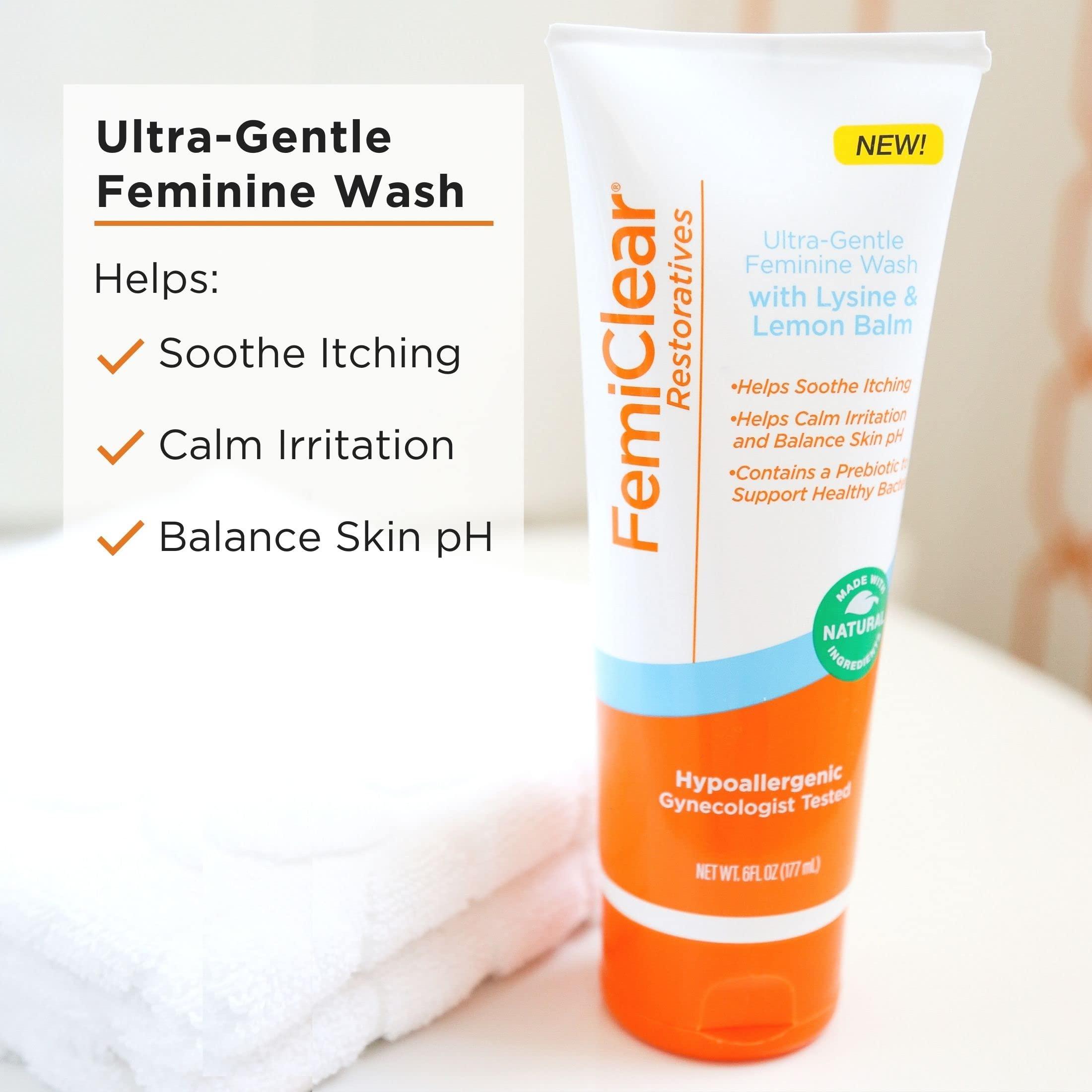 FemiClear FemiClear Complete Feminine Care, Gentle Wash & Herpes Relief Cream - Natural Ingredients for Comfort