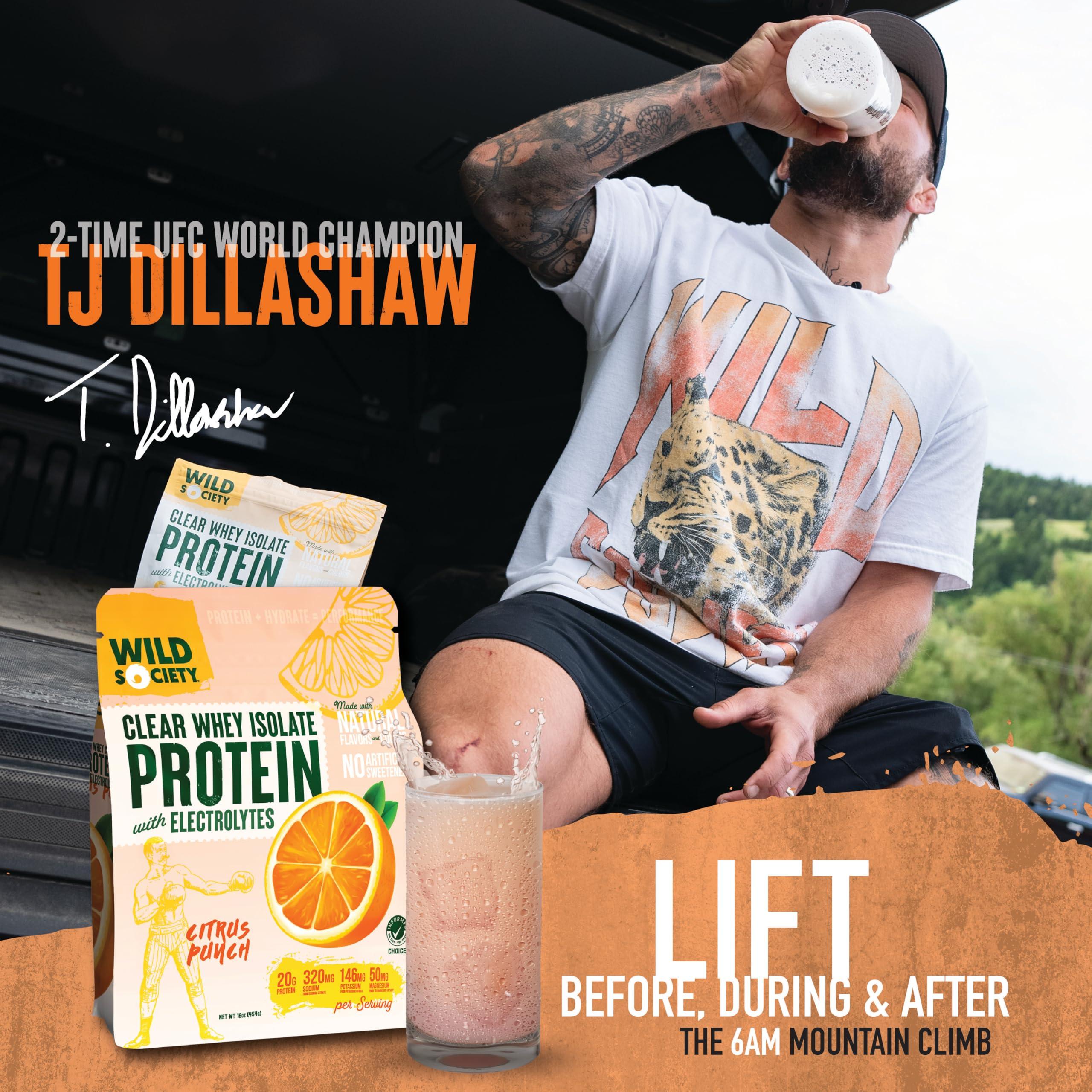 WILD SOCIETY WILD SOCIETY - Top Flavor Multipack - Clear Whey Protein + Electrolytes - Refreshing Whey Protein Isolate Powder - 20g Protein, 0 Added Sugar, GMO-Free, Natural Flavors & Colors