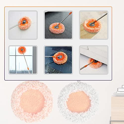 Drkicsy 360 Rotatable Adjustable Cleaning Mop, Extendable Wall Cleaning Mop with Long Handle, Multifunctional Dust Mops Household Rotating Mop for Wall Ceiling Window Floor (Grey, 55-110CM)