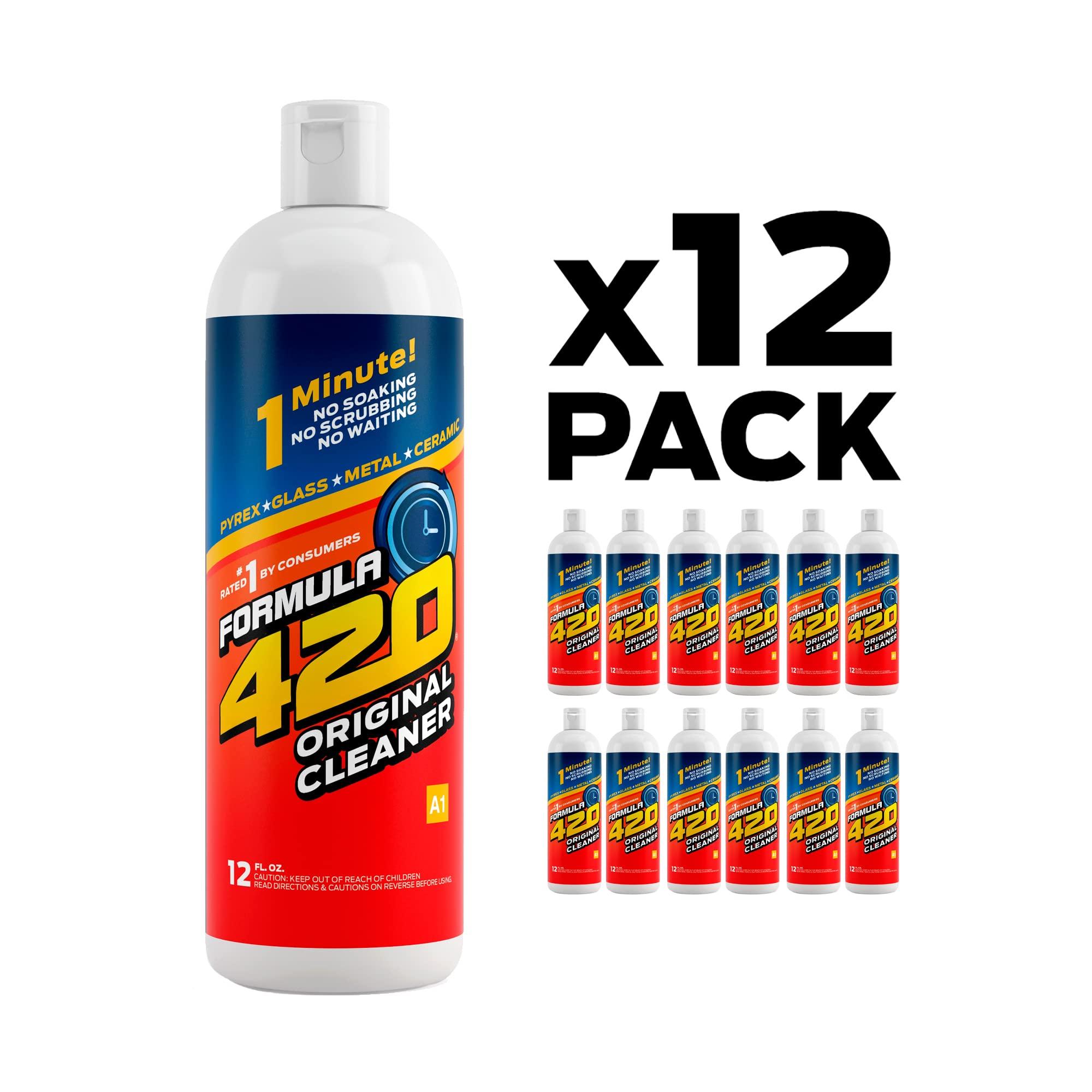 Formula 420 Formula 420 Original Cleaner 12 Pack | Glass Cleaner | Cleaner Value Pack | Safe on Glass, Metal, Ceramic, Quartz and Pyrex | Cleaner (12 oz - 12 Pack)