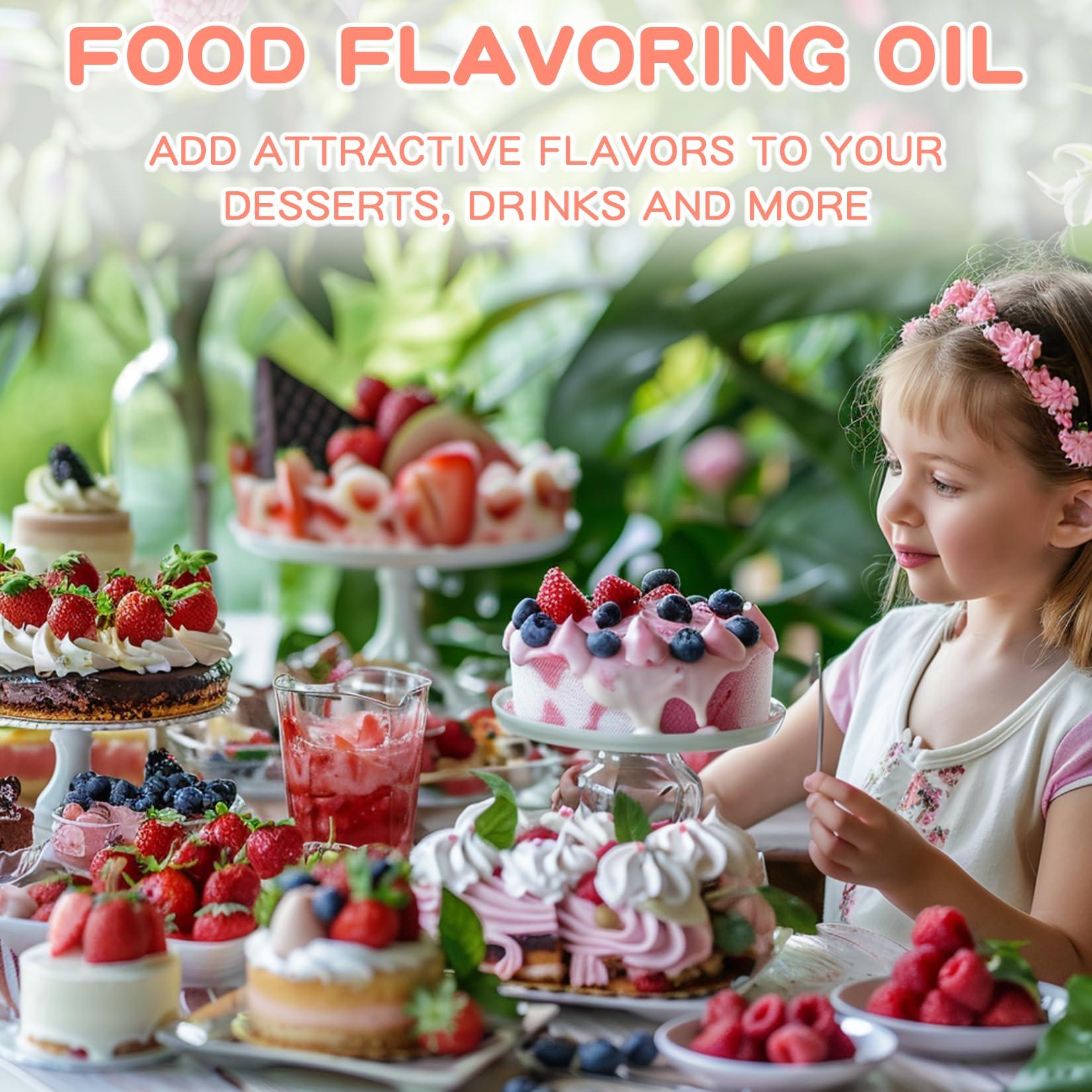 Muloen Food Flavoring Oil - Concentrated Candy Flavoring, 8 Lip Gloss Flavoring Oil, Cake Flavoring for Baking, Drinks, Cooking, Slime Making, Water & Oil Soluble - 0.25 Fl Oz