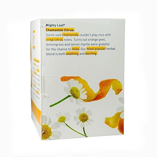 Mighty Leaf Mighty Leaf Whole Leaf Tea, Chamomile Citrus, 45 Tea Bags (Pack of 3, 15CT each) Individual Pyramid-Style Tea Sachets of Uncaffeinated Herbal Tisane with Chamomile and Orange Peel