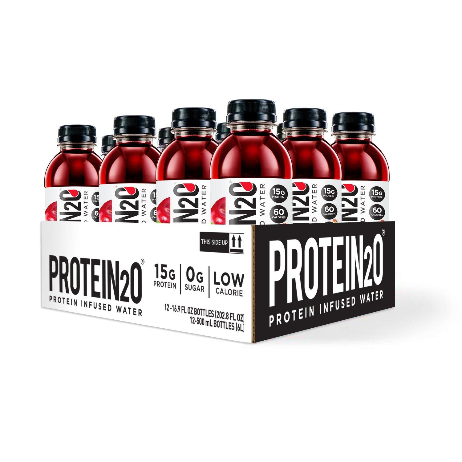 Protein2o Protein2o Whey Protein Isolate Infused Water Bundle (12 Pack) - Wild Cherry and Peach Mango Flavors
