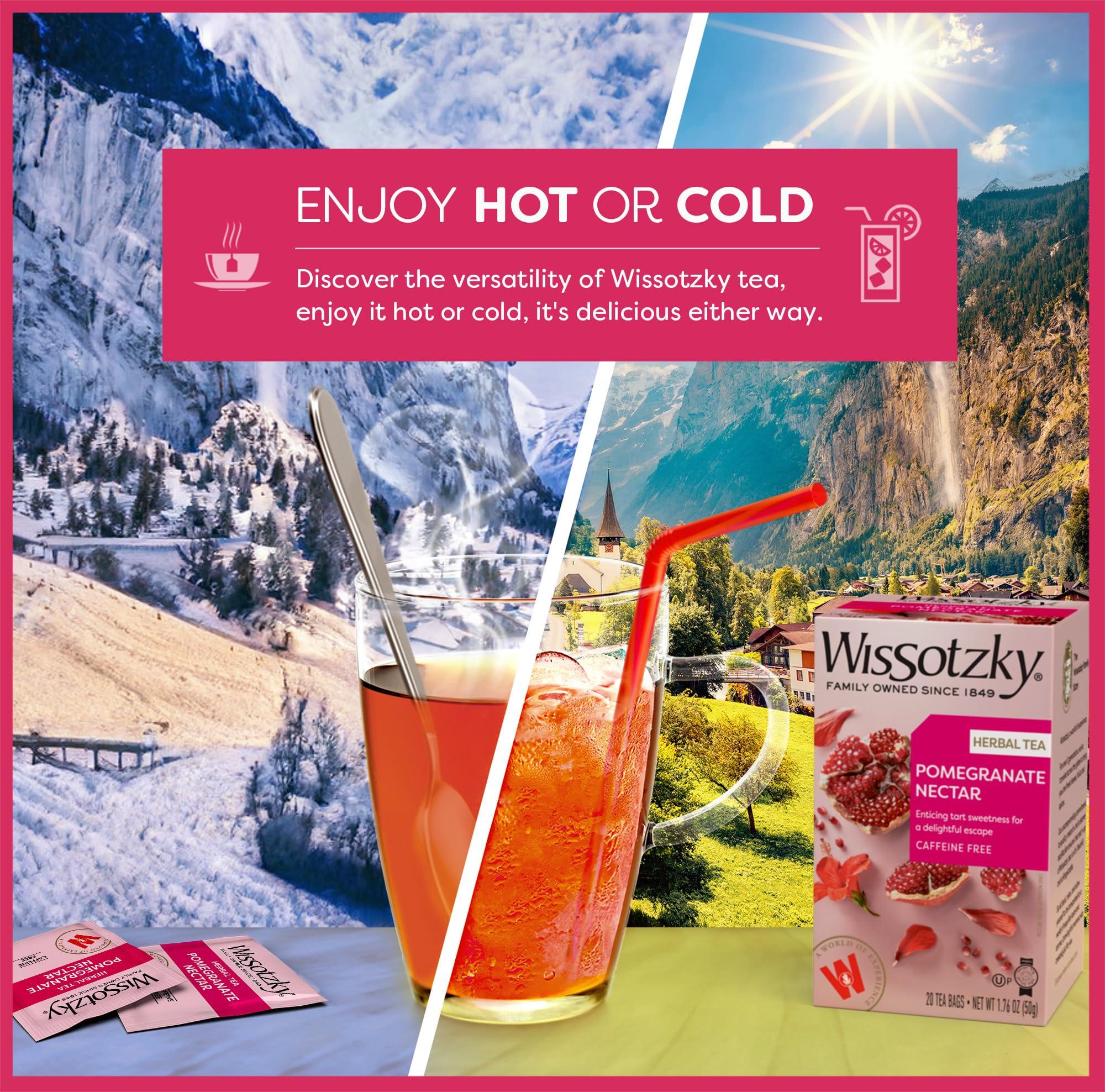 Wissotzky Wissotzky Pomegranate Herbal Tea (3 Pack - 60 Tea Bags) | Antioxidant Rich | Caffeine Free Tea