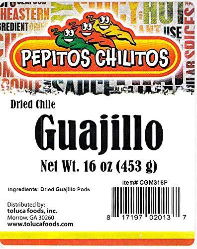 Pepitos Chilitos PEPITOS CHILITOS Chile Guajillo 16 oz. Resealable Bag - Natural and Premium - Great For Mexican Recipes Like Salsa, Tamales, and Stews.