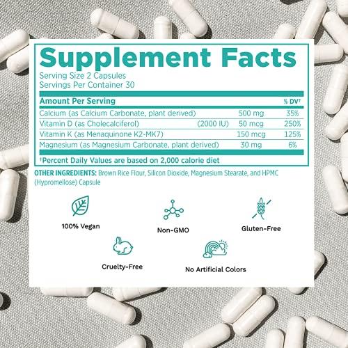 Vegan Life Nutrition Vegan Life Nutrition Vitamin D3, K2 and Calcium Supplements, 60 Capsules