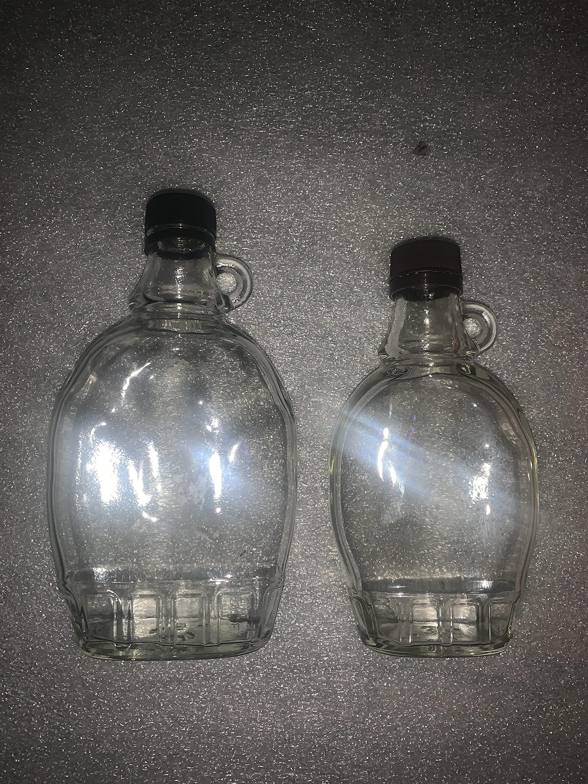 Generic glass maple syrup bottles-12 pack with plastic caps (12 oz)