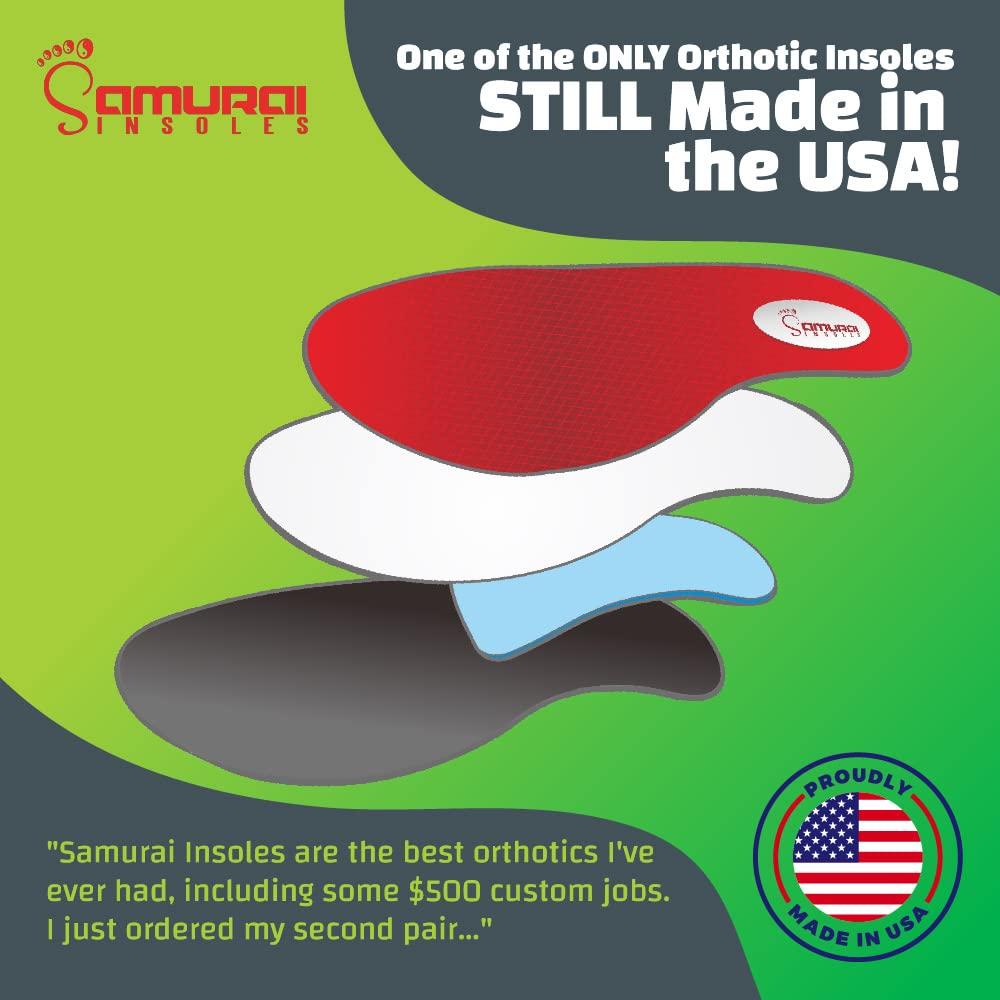 Samurai Insoles Samurai Insoles The Original Arch Support Shoe Insoles - Plantar Fasciitis Relief - US Orthotic Lab Made, Podiatrist Designed Shoe Inserts for Men 6-6.5 or Women 8-8.5
