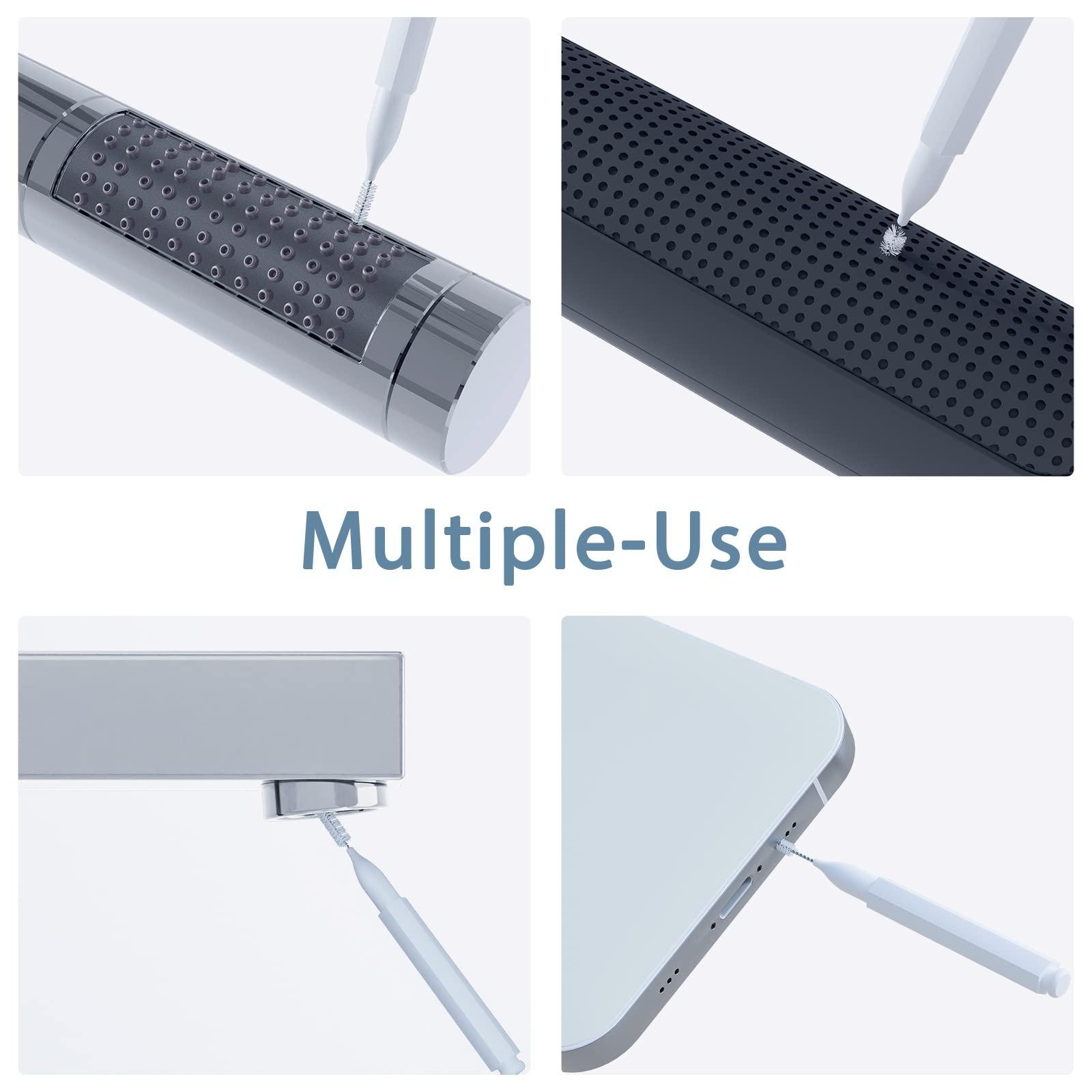 Lumkew Lumkew Shower Head Cleaning Brush for Small Hole,Multifunctional Shower Head Cleaner Tool Anti-Clogging Nozzle with Storage Boxes, Showerhead Cleaning Brushes Picks for Household Bathroom, White