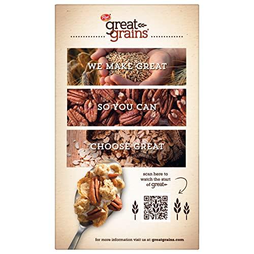 Great Grains Post Great Grains Crunchy Pecan Breakfast Cereal, Non GMO Project Verified, Heart Healthy, Low Saturated Fat, Whole Grain Cereal, 19 Ounce