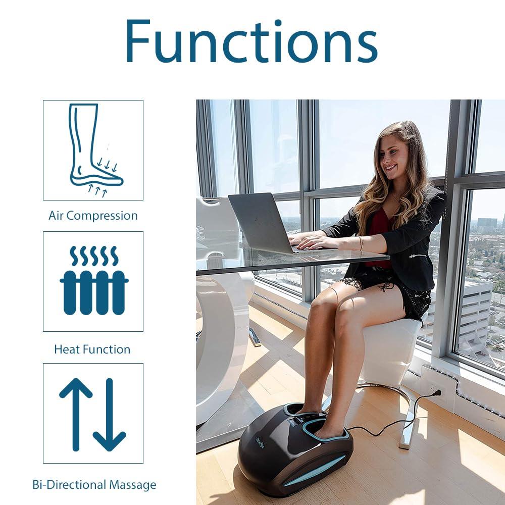 InvoSpa InvoSpa Shiatsu Foot Massager Machine with Heat - Electric Deep Kneading Heated Foot Massage - Spa Feet Massager for Neuropathy and Plantar Fasciitis