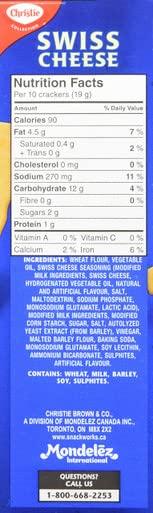 Christie Christie Swiss Cheese Crackers, 200g/7.1oz., 6ct, {Imported from Canada}