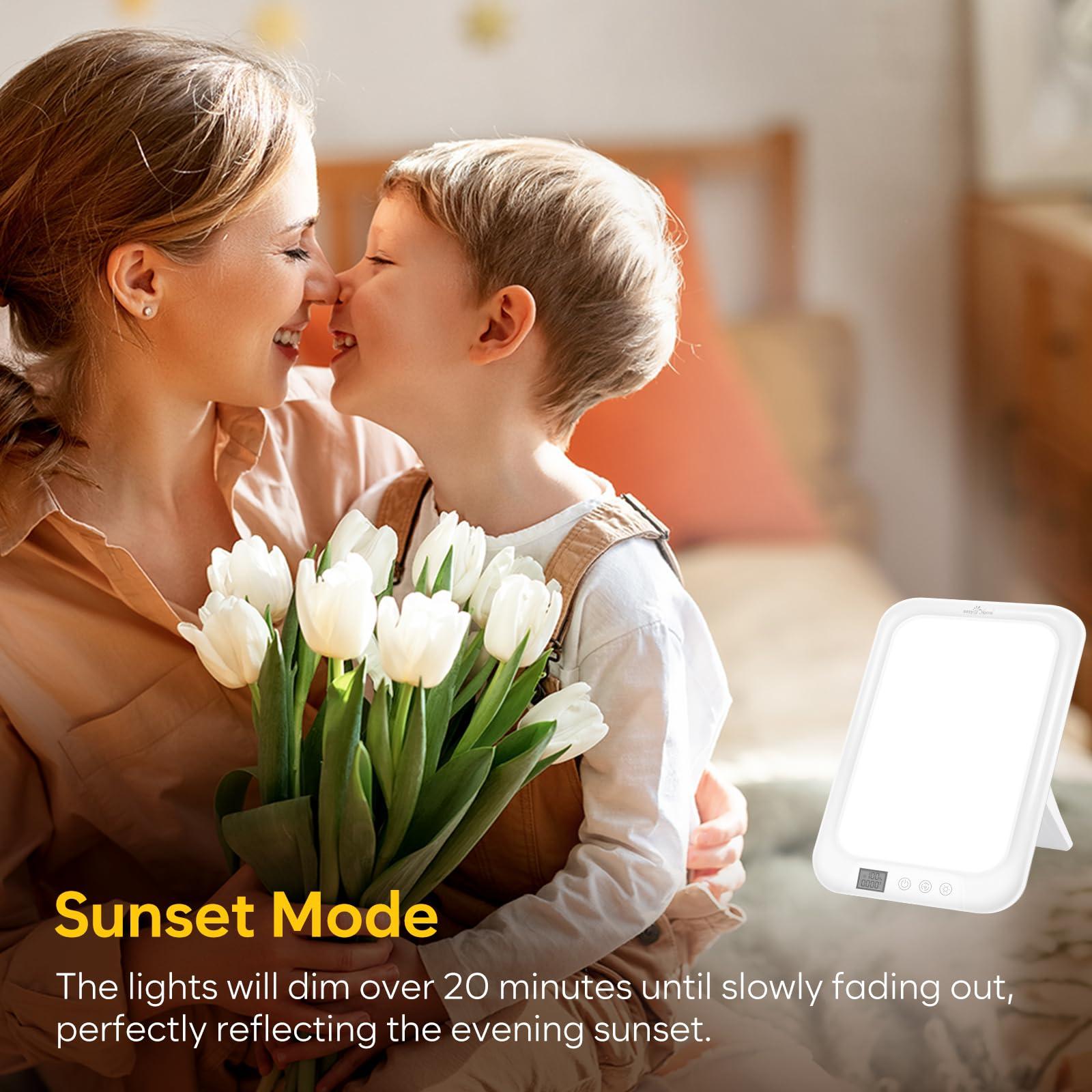 Easy@Home Easy@Home Light Therapy Lamp: LED Light Therapy Energy Lamp UV-Free with 10000 Lux | Sun Lamp with 3 Color Adjustable Brightness Levels | Timer Memory Function ELT-492-WT