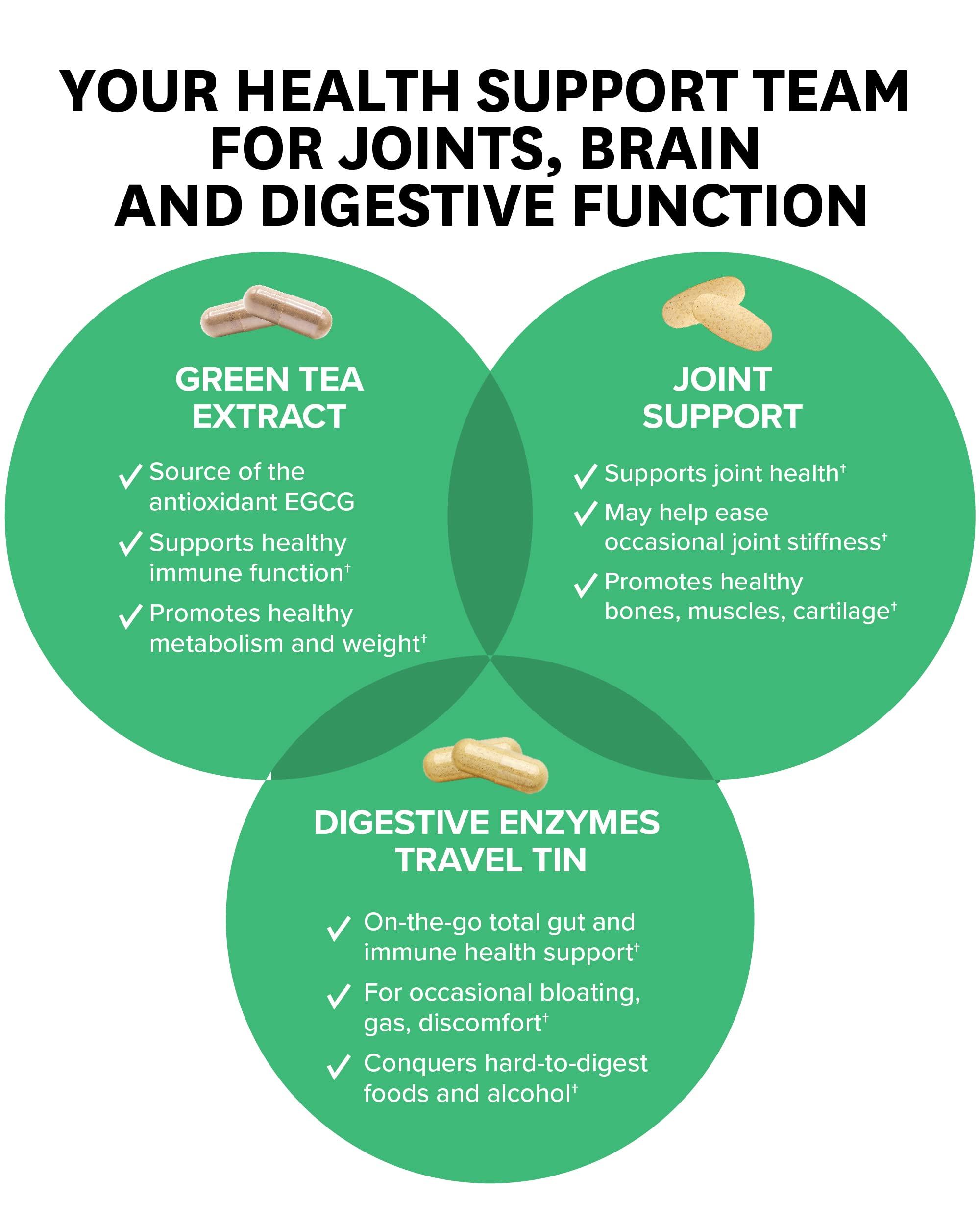 Zenwise Health Zenwise Green Tea Extract, Joint Support, Free Travel Size Enzymes