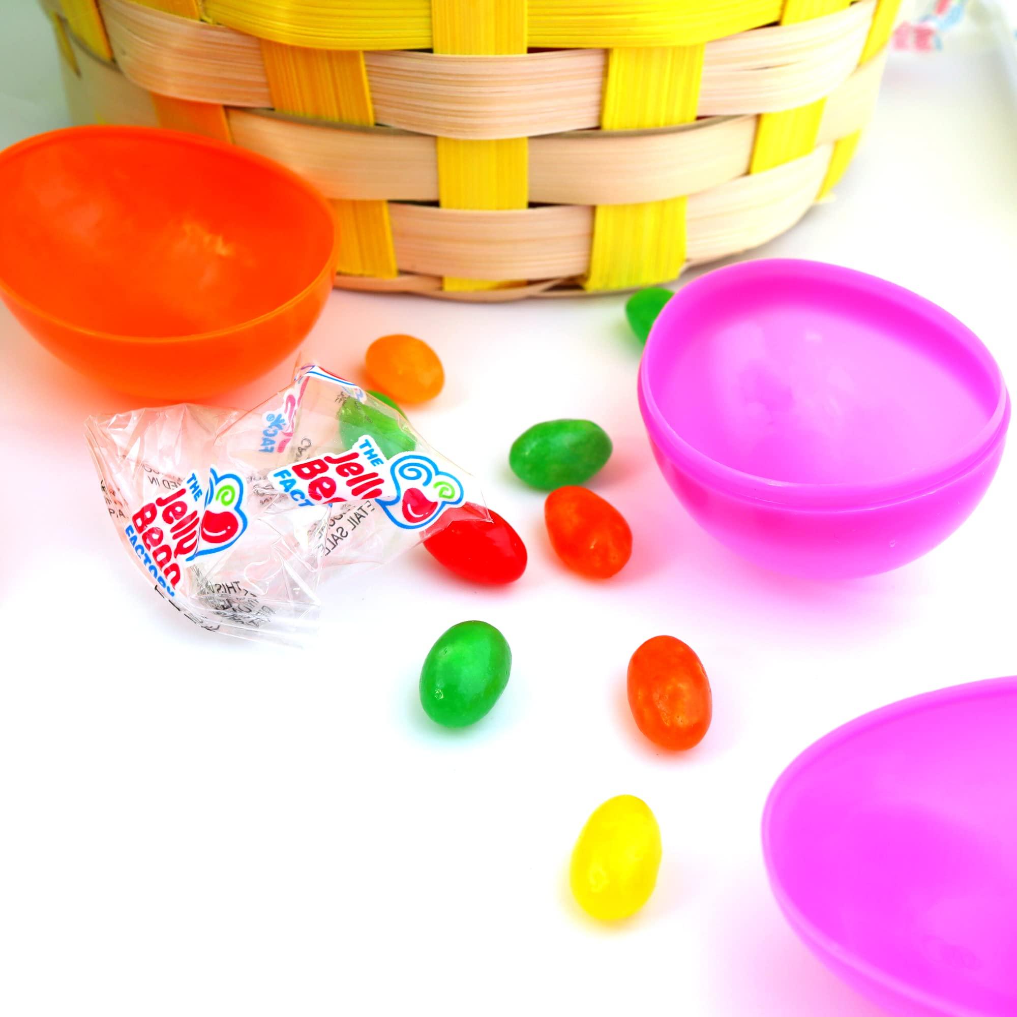 Galerie Bulk Plastic Candy Filled Easter Eggs with Jelly Beans and Stickers, Basket Stuffers, Assorted Bag of 45 (Bag of 45)