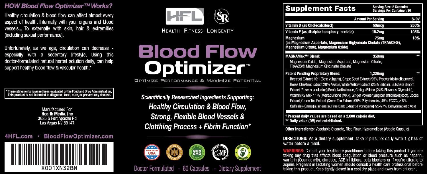 HFL HFL Blood Flow Optimizer™ by Dr. Sam Robbins | Healthy Blood Flow Circulation, Arterial Strength & Vascular Function