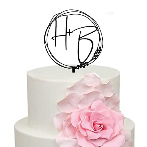 NoneQeleve Personalized Initials Wedding Cake Toppers,Custom Letter Cake Topper,Monogram Wedding Cake Toppers ,Acrylic Cake Topper Speical Event Decor
