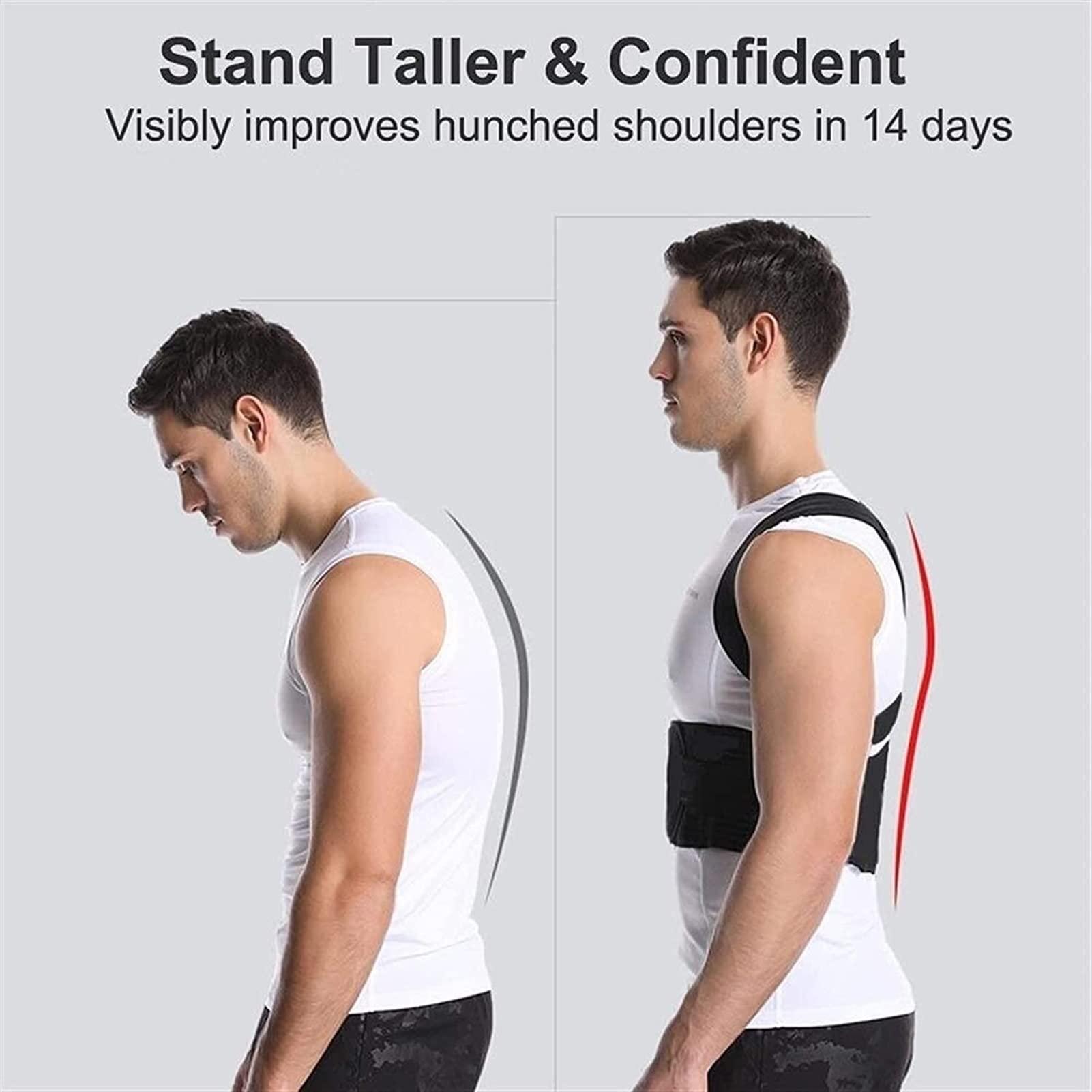 SJHY Posture Corrector Shoulder Support Back Brace,Providing Pain Relief for Neck, Breathable Fabric Lumbar Support Brace Back Posture (Size : Medium)