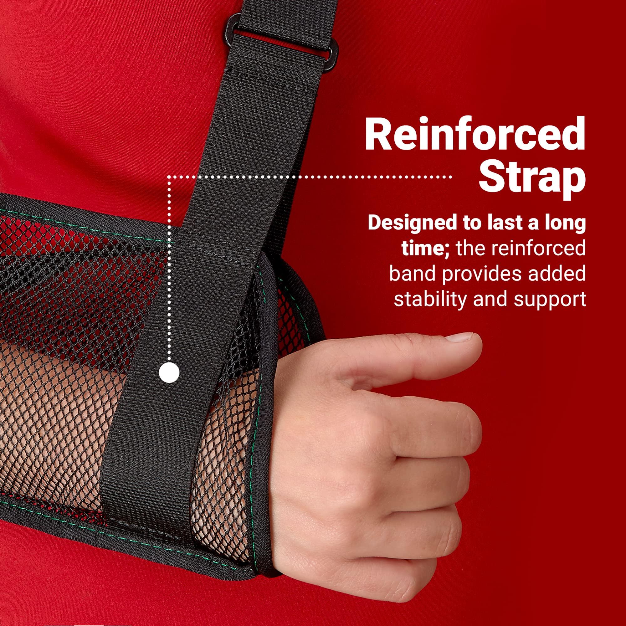 MEDca Mesh Arm Shoulder Sling - Shoulder Immobilizer for Shower - Adjustable Arm Brace Support for Rotator Cuff, Elbow and Other Injury Right/Left & Splint Elevation Support for Men and Women