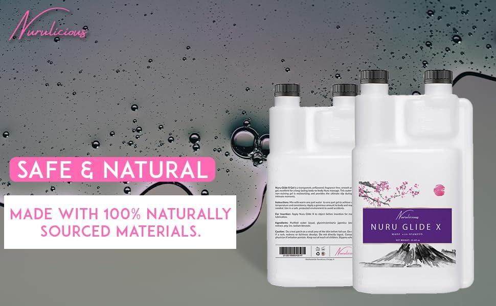 Nurulicious Nuru Gel X: Super Slippery Nuru Gel | Premium Nuru Massage Therapy Gel is Ideal for All Massage Types. Alternative to Massage Oil. Full Body Massage Therapy Gel.Edible, Non-Staining, and Heatable