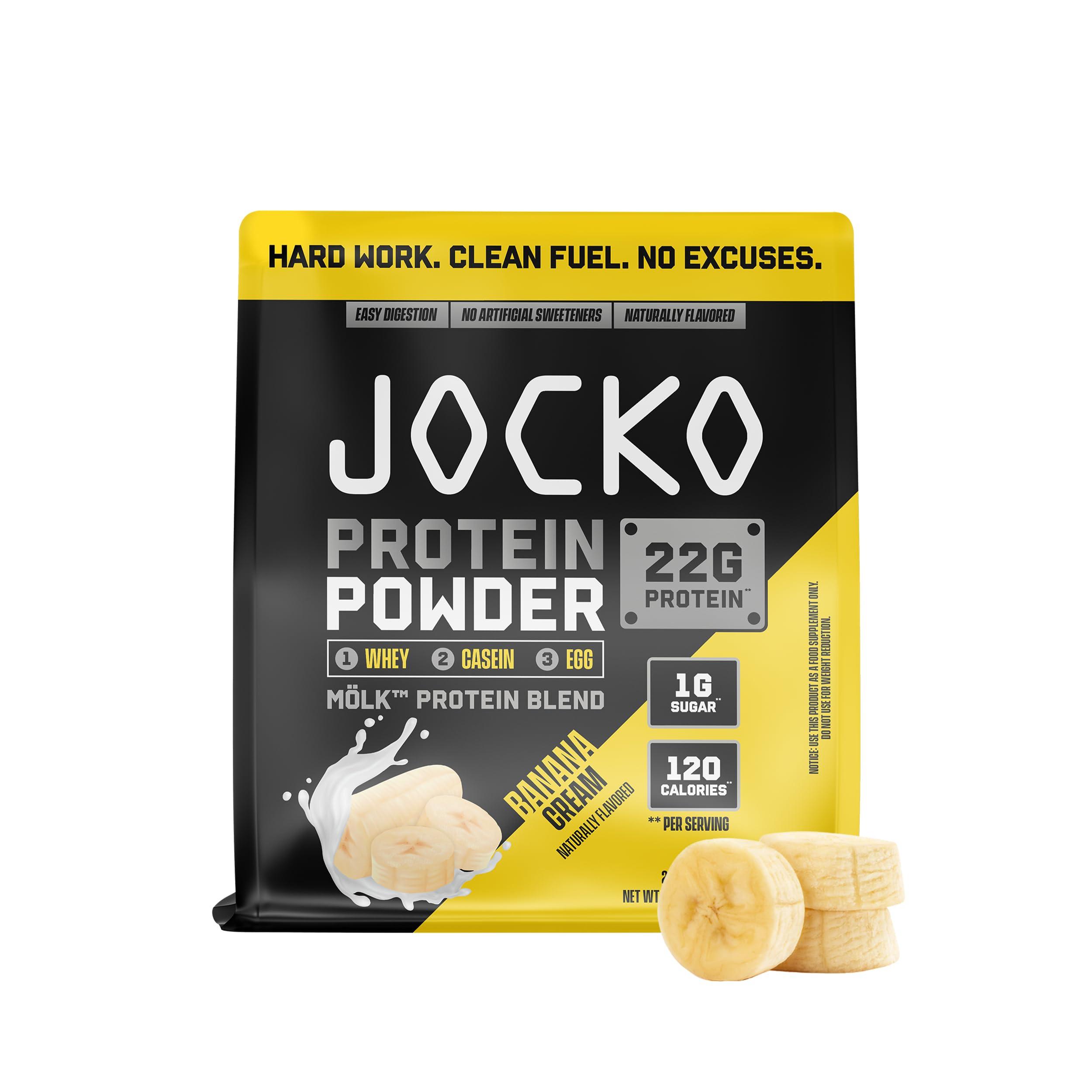 Jocko Fuel Jocko Mlk Whey Protein Powder 22g Low Sugar Monk Fruit Blend - Muscle Recovery & Growth, Packaging May Vary (31 Servings, Banana Cream)