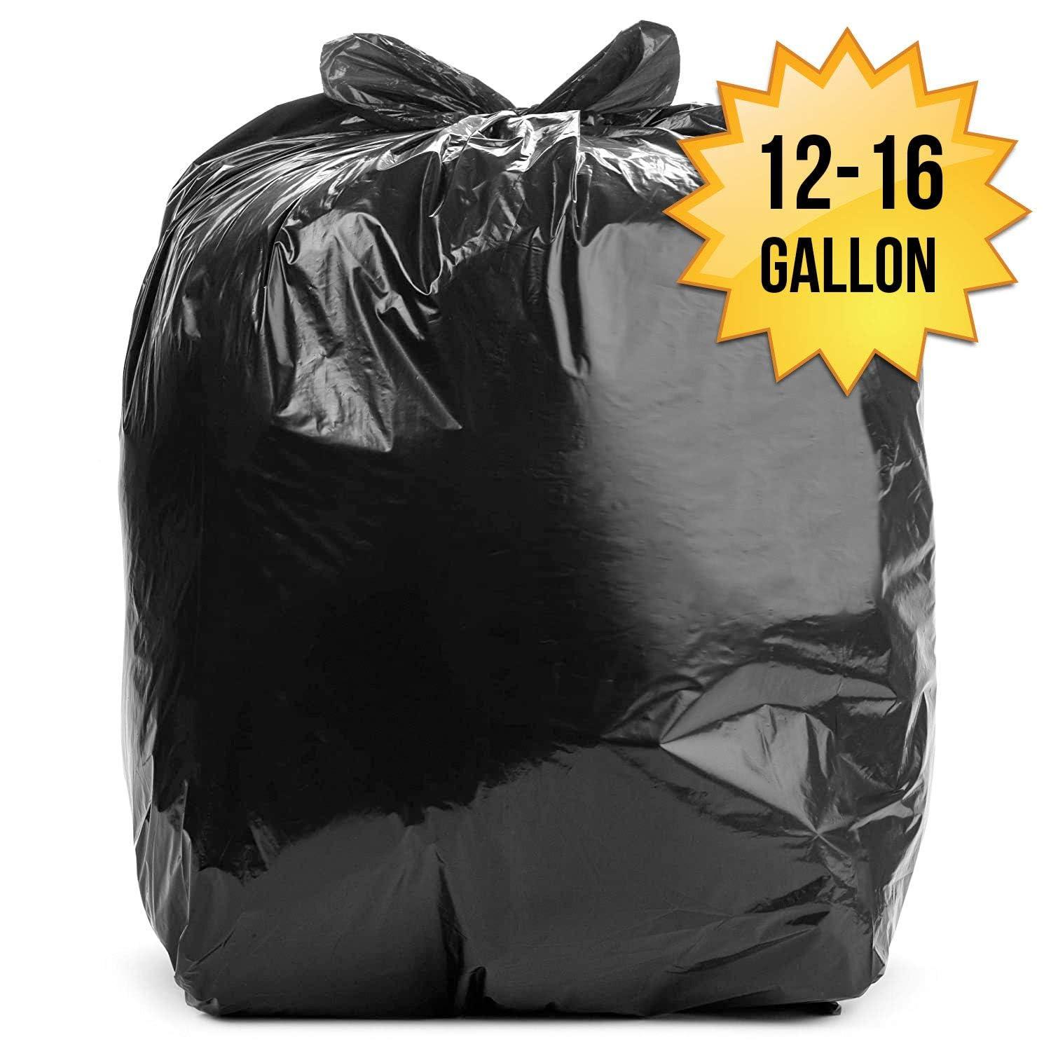 Aluf Plastics Aluf Plastics CXP Series 12-16 Gallon Trash Can Liners (1000 Count) - 24\" x 33\" - Thick 1.25 MIL (eq) Black Trash Bags for Contractors, Outdoor, Industrial, Commercial, Recycling and More