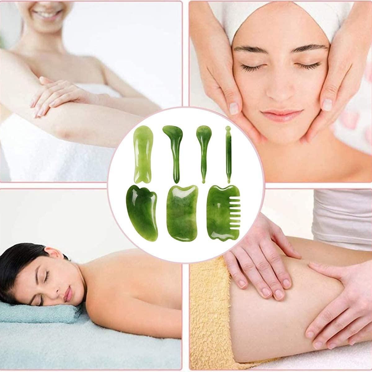 WXHN WXHN 7 Pieces Gua Sha Scraping Massage Tool, Gua Sha Scraping Massage Tool Massage Board for Face Neck Arm Body Legs Back