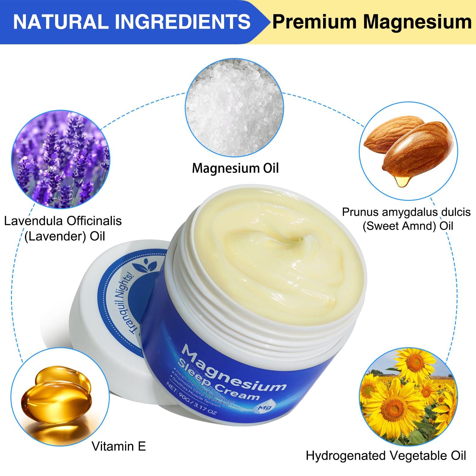 WHLH & WELL-BEING Magnesium Oil for Feet, Magnesium Lotion, Magnesium Cream, Topical Magnesium Chloride, High Concentration Genuine Zechstein Topical Magnesium Chloride