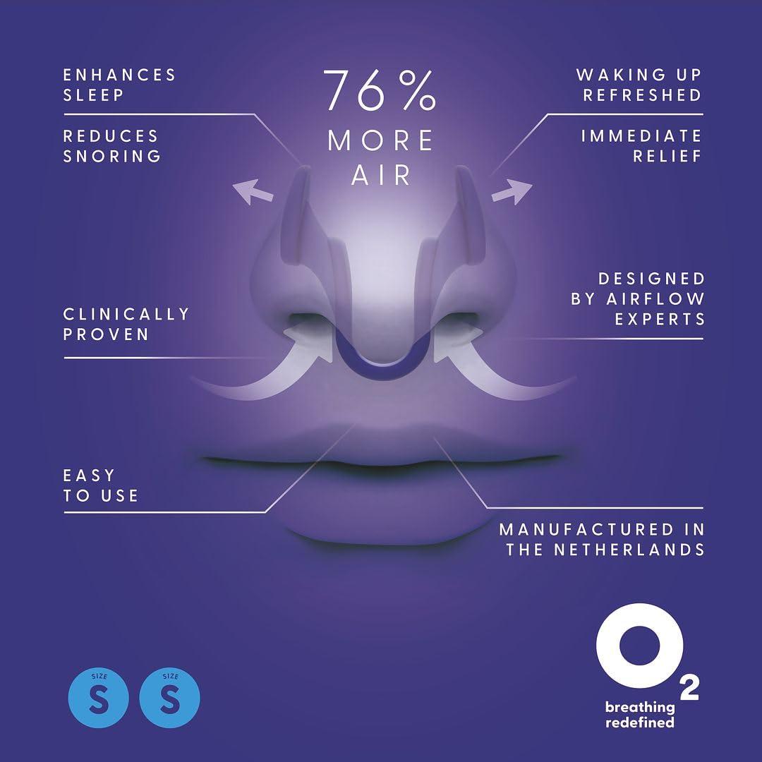 Air Max AIRMAX Nasal dilators for Sleeping - 76% More Airflow - Anti Snore Device - Breathe Freely Through The Nose - Sinus Relief, Sleep aid and snoring Solution - 2X Small Blue - 6 Month Relief
