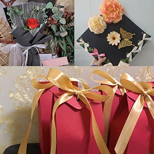 POPOYU Dark Green Satin Ribbon for Gift Wrapping 3/4 inch,25 Yards Continuous Ribbons Roll,Christmas Gift Ribbon Thick Solid Color Fabric Ribbon for Crafts,Wedding Car,Hair Bow Making,Wreath,Bouquet