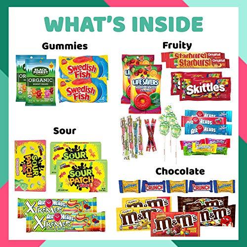 The Care Crate Co. The Care Crate Ultimate Candy Snack Box Care Package ( 40 piece Candy Snacks) Includes 20 Full Size Candies - Starburst, Skittles, Twizzlers & More!