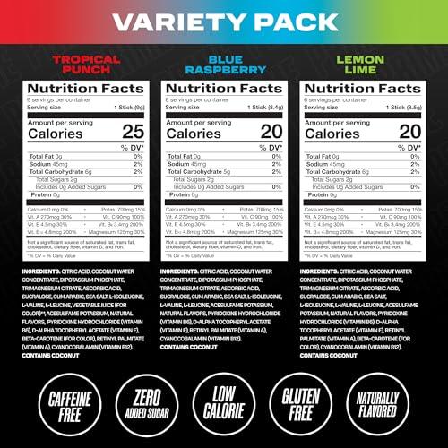 PRIME HYDRATION PRIME HYDRATION+ Sticks VARIETY PACK | Hydration Powder Single Serve | Electrolyte Powder On The Go | Low Sugar | Caffeine-Free | Vegan | 20 Sticks