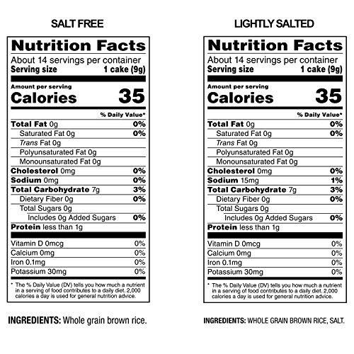 Quaker Quaker Large Rice Cakes, Gluten Free, Lightly Salted + Salt Free Variety Pack, 4.47 Ounce (Pack of 6)