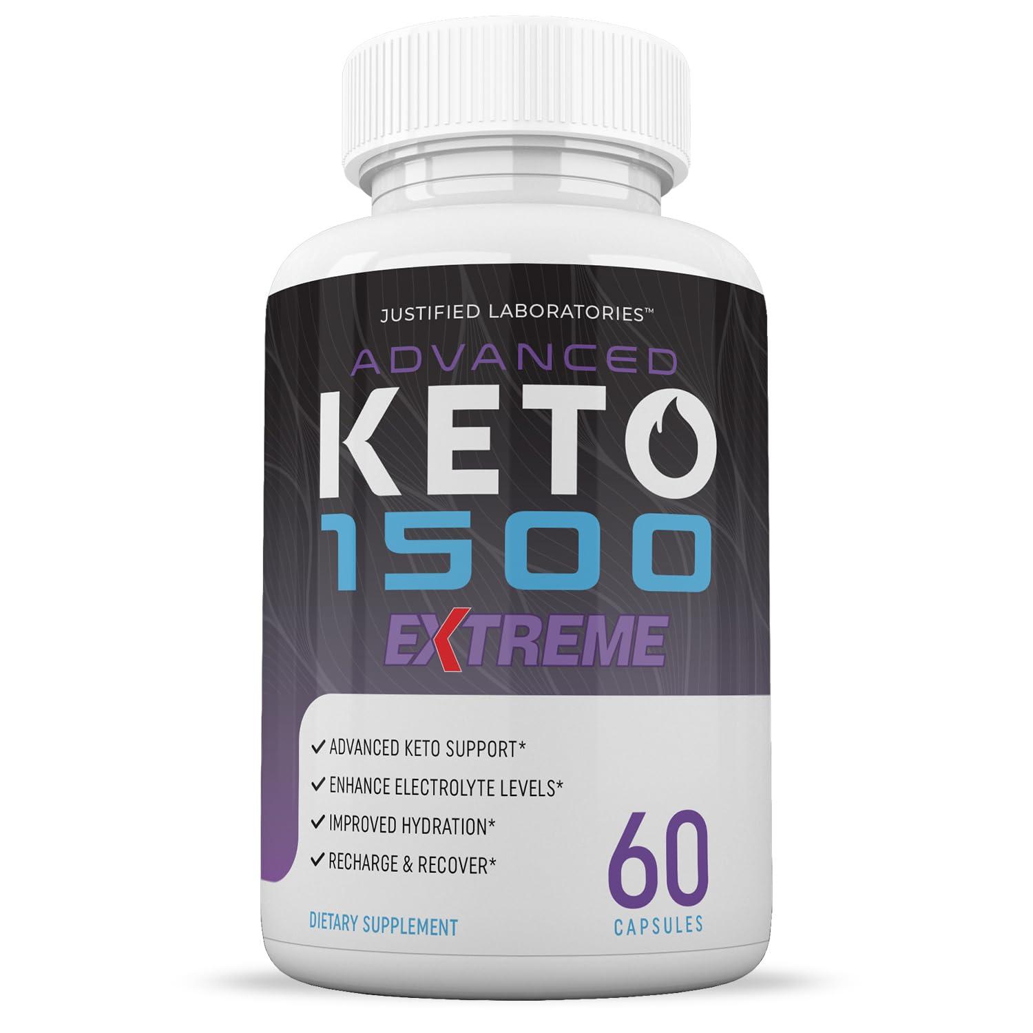 Justified Laboratories Advanced Keto 1500 Extreme Pills 1675MG New & Improved Formula Contains Apple Cider Vinegar Extra Virgin Olive Oil Powder Green Tea Leaf 60 Capsules