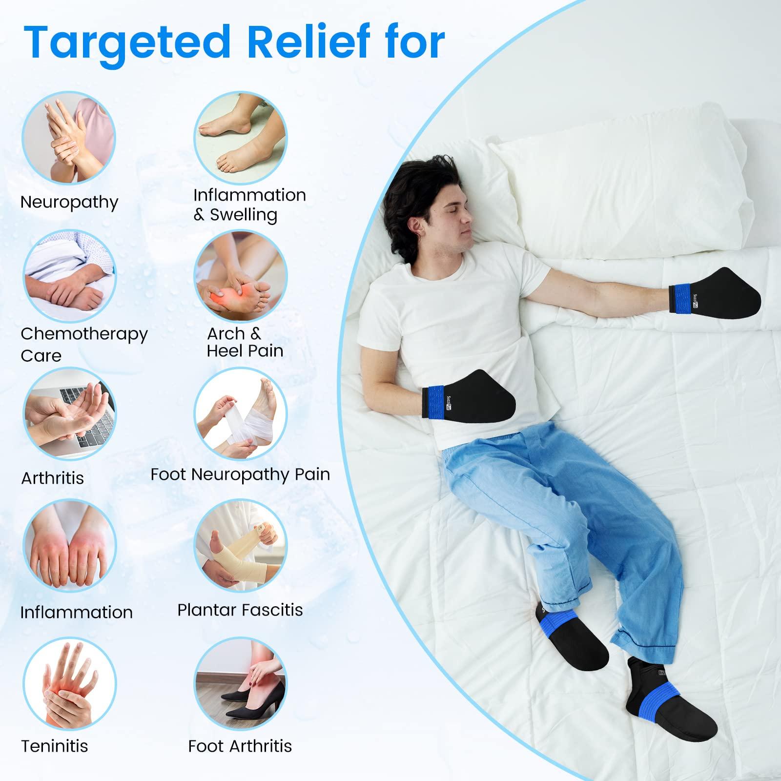 SUZZIPAD SuzziPad Foot Ice Pack Cooling Socks & Cold Gloves for Chemotherapy Neuropathy, Comfort Items for Chemo Patients, Ideal for Plantar Fasciitis, Hand Pain Relief, Gout Relief for feet, L