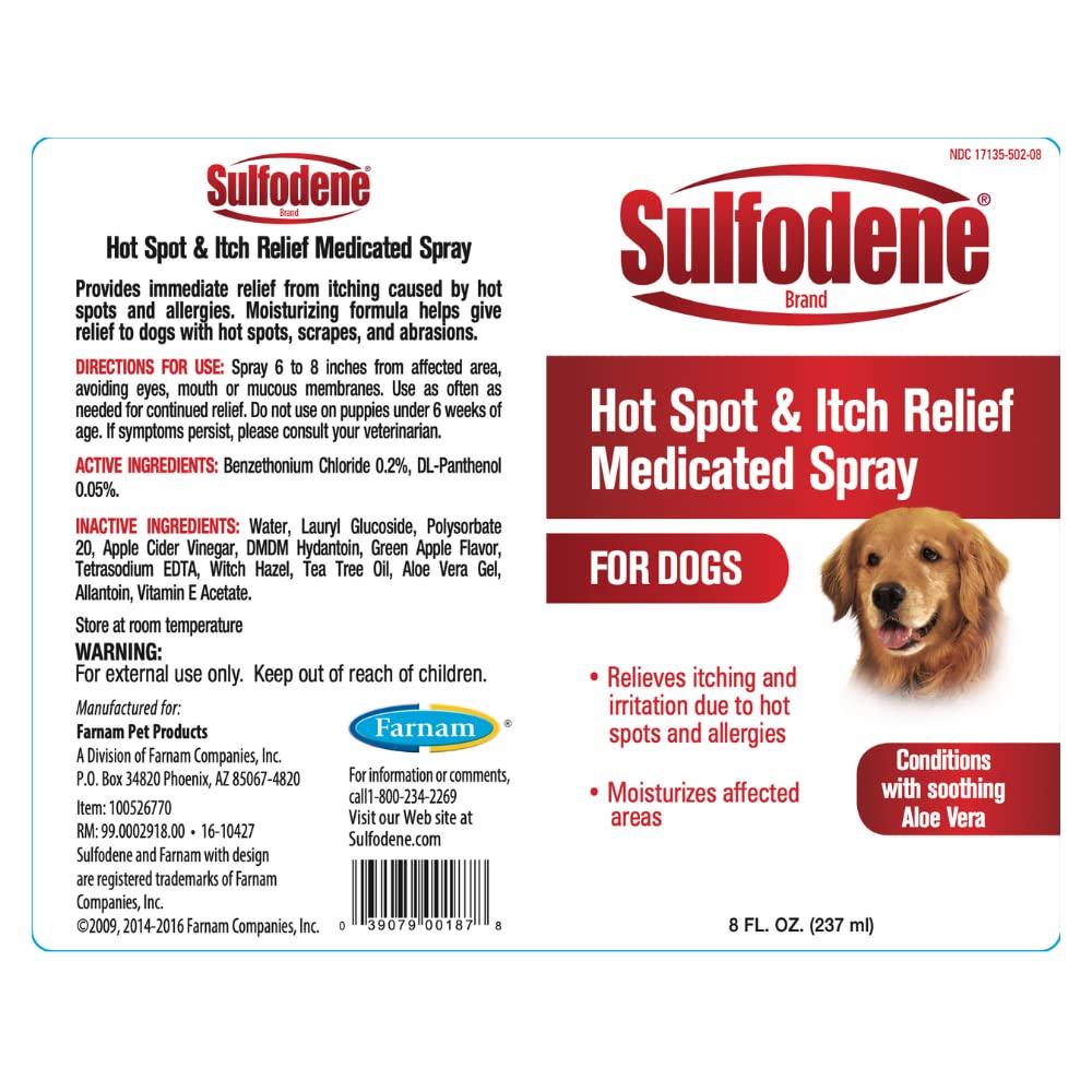 Sulfodene Sulfodene Medicated Spray (8 oz) Hot Spot and Itch Relief And Helps prevent infection Medicated