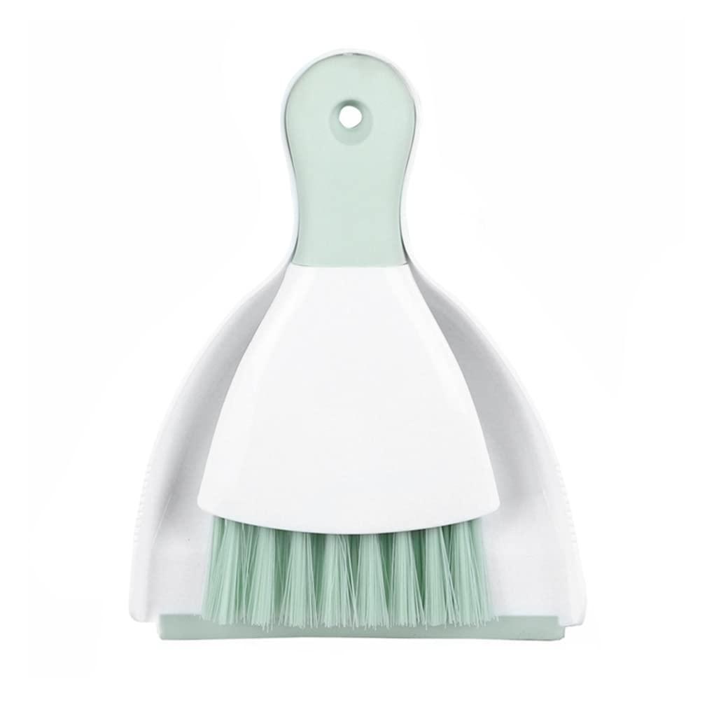WDDBHSKN Dust pan Broom Brush Dustpan - Small Broom and Dustpan Set,Mini Broom and Dustpan,Small Dustpan and Brush Set for Home Cleaning, Sofa, Desk, Guinea Pig Cage, Cat Litter etc.Light Green