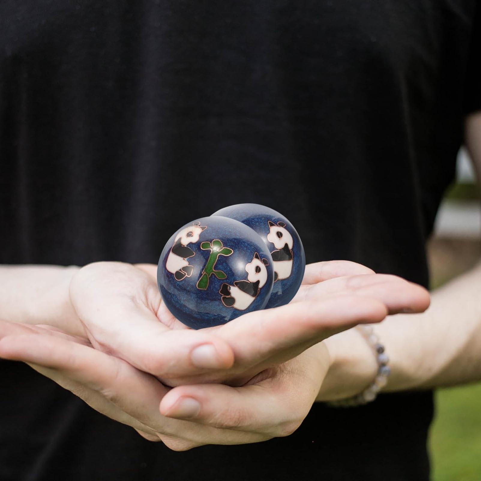 Healeved Healeved 2PCS Chinese Baoding Balls Enamel Hand Exercise Massage Balls Chinese Balls for Hand Therapy Balls Chinese Health Exercise Stress Handballs