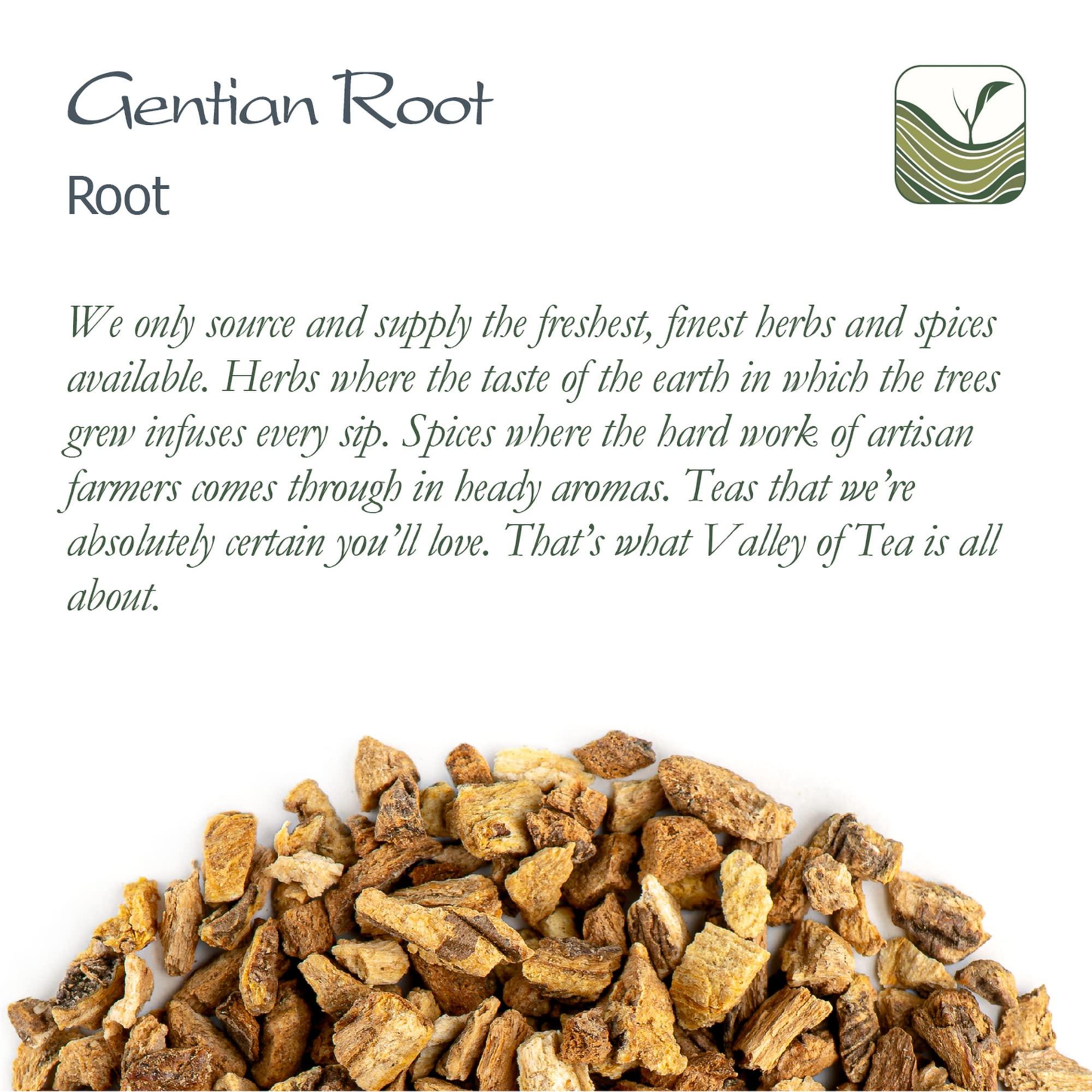 Valley of Tea Gentian Dried Root Organic Quality - Genetian Roots - Long Dan Cao - Dried Gentian Root Tea Gentian Tea Gentian Root Herb Organic Gentian 100g