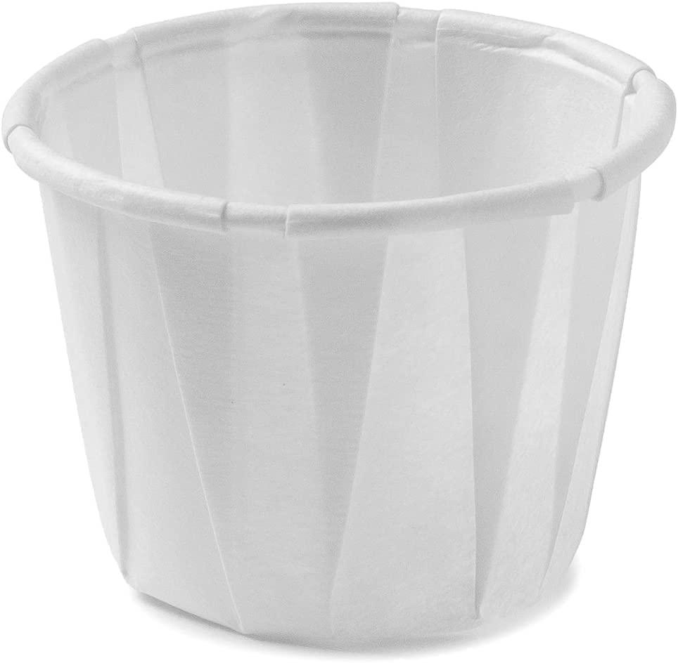 Vakly Disposable Paper Souffle Medicine Cups 3/4 oz [Pack of 2500] – (0.75 Ounce) Small Cups for Medication Distribution, Pills, Tasting, Condiments, Food and Dessert Serving